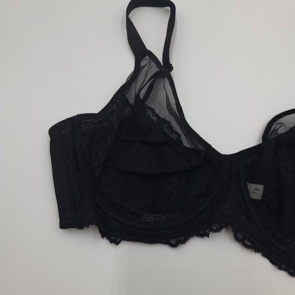 HSIA Bundle of Two Blossom Unlined Underwire Lace Bra Black White Size 34DDD - Picture 3 of 9